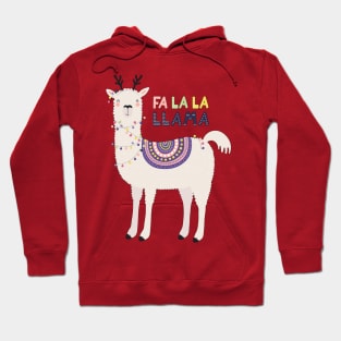 Fa La La La Llama Cute Funny Christmas Design Hoodie